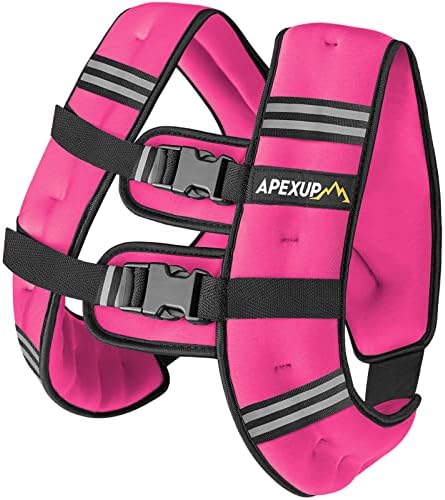APEXUP Weighted Vest with 5lbs/10lbs/15lbs/20lbs/25lbs/30lbs Weights and Reflective Stripe, Weight Vest Men Women for Workout, Strength Training, Running