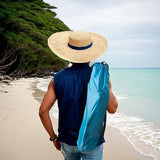 Low Back Camping Chair 2 Pack Support 300 LBS Carry Bag Included,Low Profile Folding Outdoor Chair,Camp Beach Chairs Set,with Phone Bag,Cooler Pocket,Cup Holder for Kids(2 Pcs Blue)