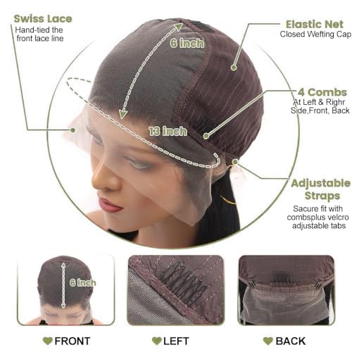 Arsola 30 Inch 13x6 Lace Front Wigs Human Hair 180 Density Straight Human Hair Wigs Pre Plucked 13x6 HD Frontal Lace Straight Glueless Wigs For Women