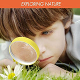 Leffis 4 Pack Magnifying Glass, 10X Non-Slip Handheld Reading Magnifier with Lanyard for Kids and Seniors, 75mm Magnifying Glass Lens for Reading, and Nature Exploration