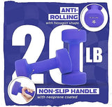 Yes4All Neoprene Coated Dumbbell Hand Weight Sets of 2 - Multiple Weight Options with 15 Colors, Anti-roll, Anti-Slip, Hexagon Shape