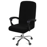 Smiry Stretch Printed Office Computer Chair Covers, Universal Desk Rotating Chair Slipcovers Removable Washable, Soft Fit Anti-Dust Spandex Protector Cover with Zipper, Black