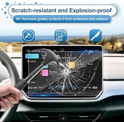 2024 2025 ID.4 Screen Protector for Volkswagen ID.4 (Pro/Pro S/AWD Pro/AWD Pro S/AWD Pro S Plus) 12.9-inch Touchsreen, 9H Tempered Glass 2025 ID.4 /ID.Buzz Accessories HD Transparent 12.9"