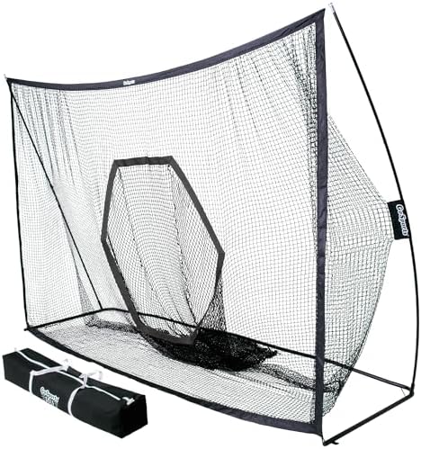 GoSports Golf Practice Hitting Net - Choose Between Huge 10 x7 ft or 7 x7 ft Nets -Personal Driving Range for Indoor or Outdoor Use - Designed by Golfers for Golfers