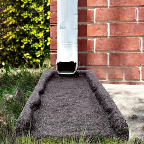 2 Pack Rubber Downspout Splash Block Rain Gutter Down Spout Drain Trays Brown