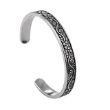 YWMAN Vintage Floral Cuff Bracelet, Stainless Steel Flower Bangle Bracelets for Women