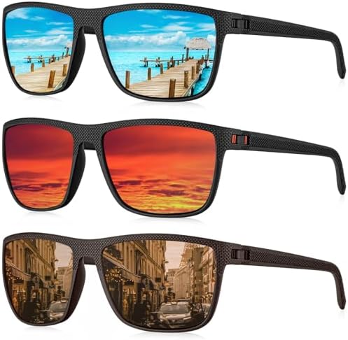 KALIYADI Polarized Sunglasses for Men, Lightweight Sun Glasses with UV Protection for Driving Fishing Golf