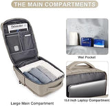 coofay Laptop Travel Backpack For Women Men Airline Approved Carry On Bags For Airplanes Underseat Luggage Backpack For Traveling On Airplane Personal Item Travel Bag For Airlines Light Brown