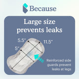 Because Premium Guards for Men - 80 Count Pack of Discreet, Individually Wrapped Bladder Protectors - Complete Absorbency, Fast-Locking, Odor Control - Comfort Fit, 2 Cups of Absorbency