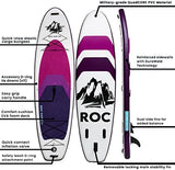 Roc Inflatable Stand Up Paddle Boards 10 ft 6 in with Premium SUP Paddle Board Accessories, Wide Stable Design, Non-Slip Comfort Deck for Youth & Adults