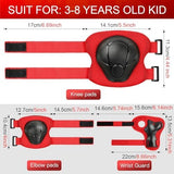 Kids Protective Gear Set Knee Pads for Kids 3-14 Years Toddler Knee and Elbow Pads with Wrist Guards 3 in 1 for Skating Cycling Bike Rollerblading Scooter