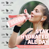 Water Bottle, 32 oz Motivational Water Bottles with Time Marker-Tritan & BPA Free, Sports Water Bottle with Time to Drink & Strap, Wide Mouth, Leakproof -Gift for Christmas Gym Fitness & Outdoor