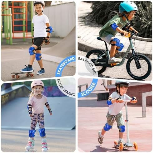 BOSONER Kids/Youth Knee Pad Elbow Pads Guards Protective Gear Set for Roller Skates Cycling BMX Bike Skateboard Inline Skatings Scooter Riding Sports