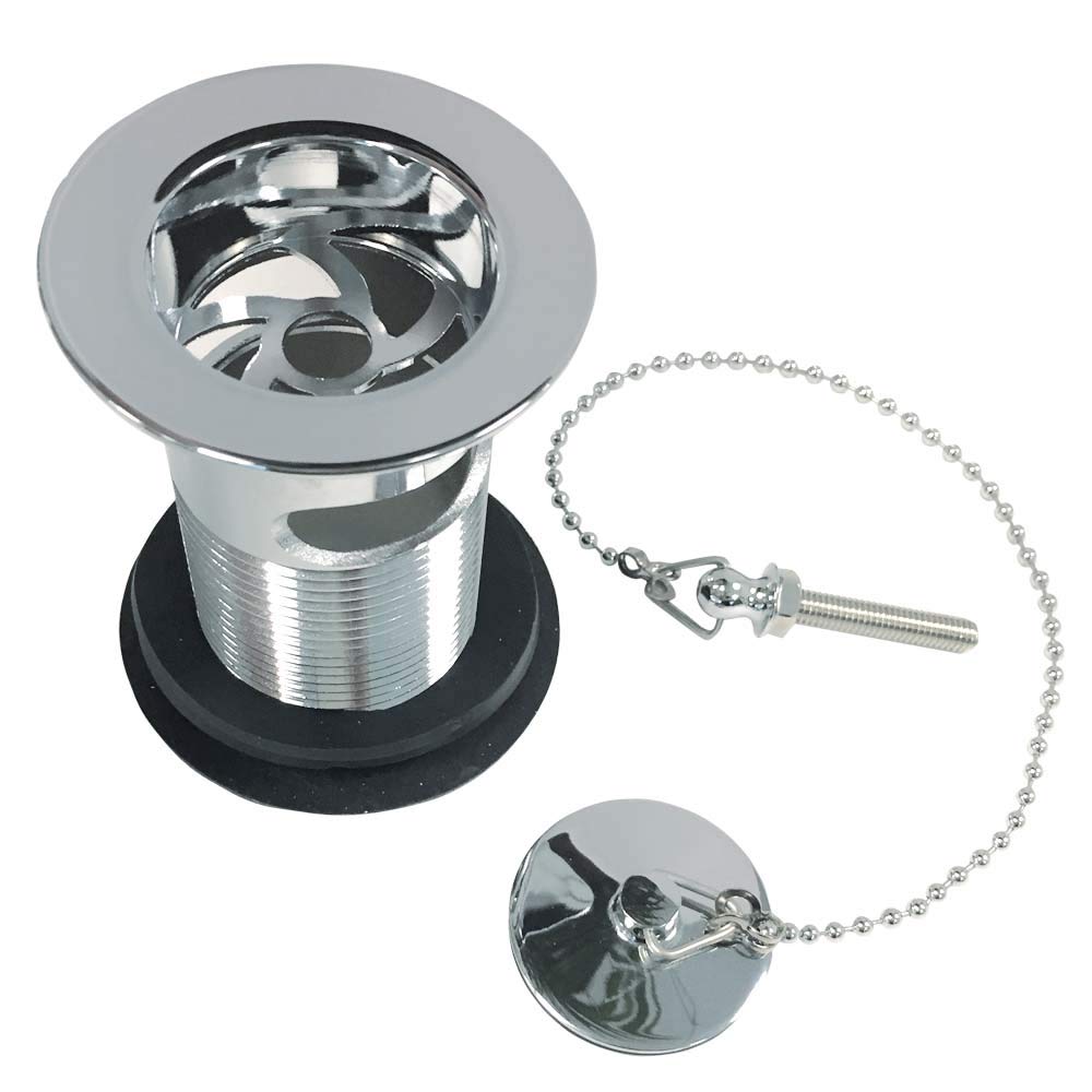 Chrome Basin Sink Traditional Waste | Plug & Ball Chain | Slotted Drain Waste | Bathroom Waste