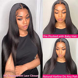 10A Brazilian Straight Human Hair 3 Bundles with Closure 16 18 20+14 Inch 100% Unprocessed Straight Virgin Hair Weave Bundles Human Hair with 4x4 HD Lace Closure
