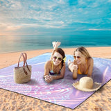 Beach Blanket Waterproof Sandproof Extra Large Beach Mat 79" X 83"/120"x108"for 1-8 Adults Quick Drying Durable Outdoor Picnic Mat for Beach Travel Camping Hiking