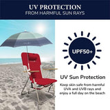 Caribbean Joe Beach Umbrella for Chair, Adjustable and Universal Clamp On Beach Umbrella with UV Protection, 48 Inch Arc