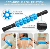 5 in 1 Foam Roller Set for Deep Tissue Muscle Massage, High Density Trigger Point Fitness Patented Exercise Foam Roller, Massage Roller, Massage Ball, Resistance Band, for Whole Body
