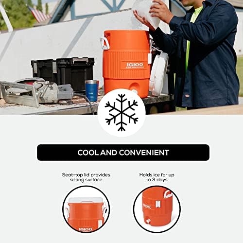 Igloo Sports Cooler Water Beverage Dispenser, Insulated 5 & 10 Gallon Water Cooler, Insulated Drink Dispenser with Spout, Portable Handwashing Stations