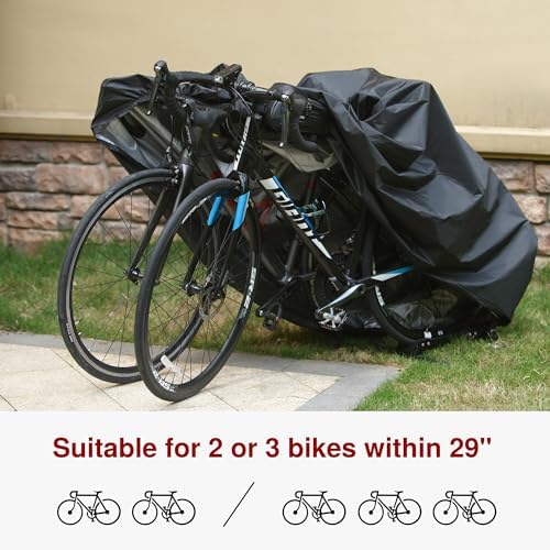 Puroma Bike Cover Outdoor Waterproof Bicycle Covers Rain Sun UV Dust Wind Proof with Lock Hole for Mountain Road Electric Bike