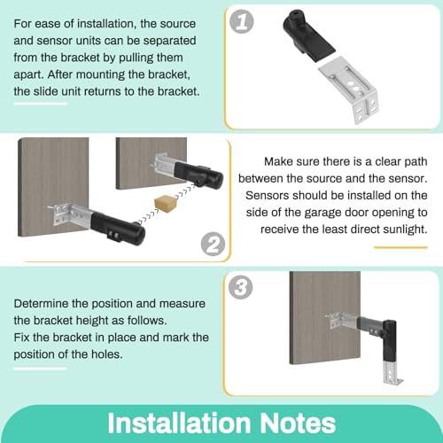 for Genie Garage Door Sensor, Replacement for Genie/Overhead Garage Door Sensor, Compatible with Genie/Overhead Garage Door Opener Made After 1993, Item Includes Two Sensors (Receiving&Sending)
