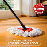 O-Cedar Easywring Microfiber Spin Mop & Bucket Floor Cleaning System with 3 Extra Refills