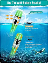 Snorkel Set Adults Snorkeling Gear Anti-Fog Panoramic View Swim Mask Dry Top Snorkel Kit with Carry Bag for Snorkeling Scuba Diving Swimming Travel