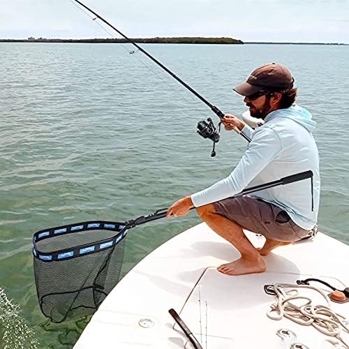 PLUSINNO Floating Fishing Net for Steelhead, Salmon, Fly, Kayak, Catfish, Bass, Trout Fishing, Rubber Coated Landing Net for Easy Catch & Release, Compact & Foldable for Easy Transportation & Storage