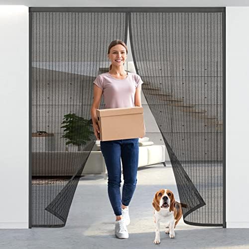 Titan Mall Magnetic Screen Door 72x80, Self Sealing, Heavy Duty Door Screen Magnetic Closure - Keep Bugs Out, Retractable Screen Door Mesh - Pet and Kid Friendly, Hands Free Mesh