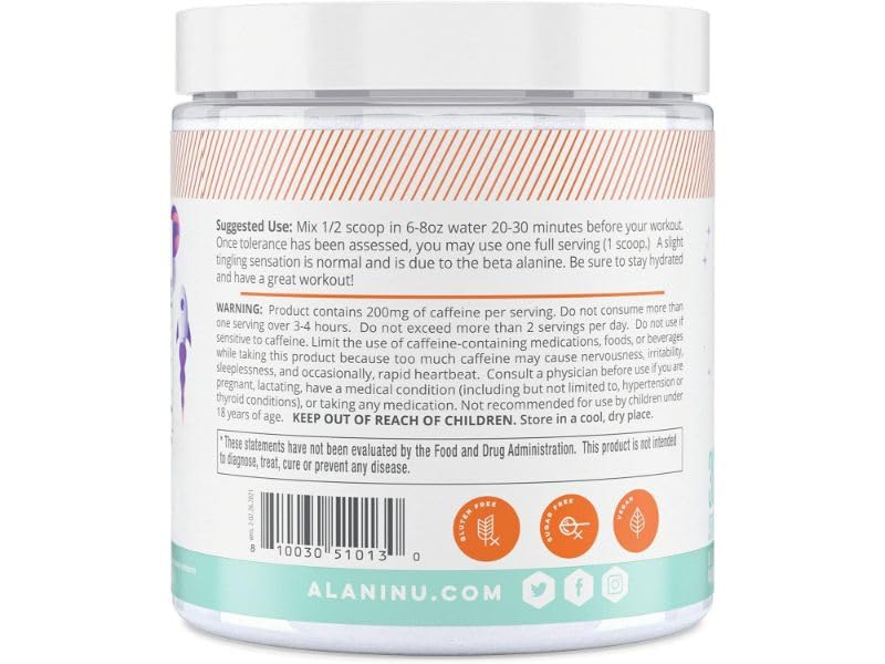 Alani Nu Pre Workout Powder GLAXAY Lemonade, Amino Energy Boost, Endurance Supplement, Sugar Free, 200mg Caffeine, L-Theanine, Beta-Alanine, L-Citrulline, 30 Servings