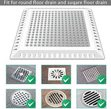 Shower Drain Hair Catcher/Drain Strainer/Shower Drain Cover for Bathroom Floor Drain, Stainless Steel and Silicone (Patented Product)