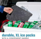 Cool Coolers by Fit & Fresh XL Slim Cooler Ice Blocks, Reusable & Long Lasting XL Ice Packs for Coolers, Slim XL Ice Packs for Cooler Bags, Space Saving, Quick Freeze, 10"x 13", Black, 3PK