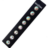 4 Pairs 15mm Rhinestone Round Shaped Acrylic Stone Inside Crystal Ear Studs For Dance Competitions Stage Performance Bridal Party Earrings Jewelry AB