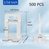 DGSL Tile Leveling System, 500-Piece 1/16" Tile Spacers Clips Tile Tools, Tile Installation Tools for Professional Ceramic Tile and Stone Installation