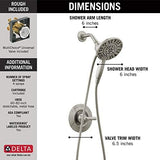DELTA 142840-SP-I Arvo Tub Shower, SpotShield Brushed Nickel