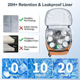 Backpack Cooler Insulated Leak Proof 30/45 Cans, 2 Insulated Compartments Thermal Bag, Portable Lightweight Beach Travel Camping Lunch Backpack for Men and Women