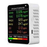 Oniissy 6 In 1 Air Quality Monitor,Detects PM2.5/PM10/TVOC, Air Quality Tester, Indoor Air Quality Detector, Air Pollution Meter For Home/Grow Tents/Offices (Black)