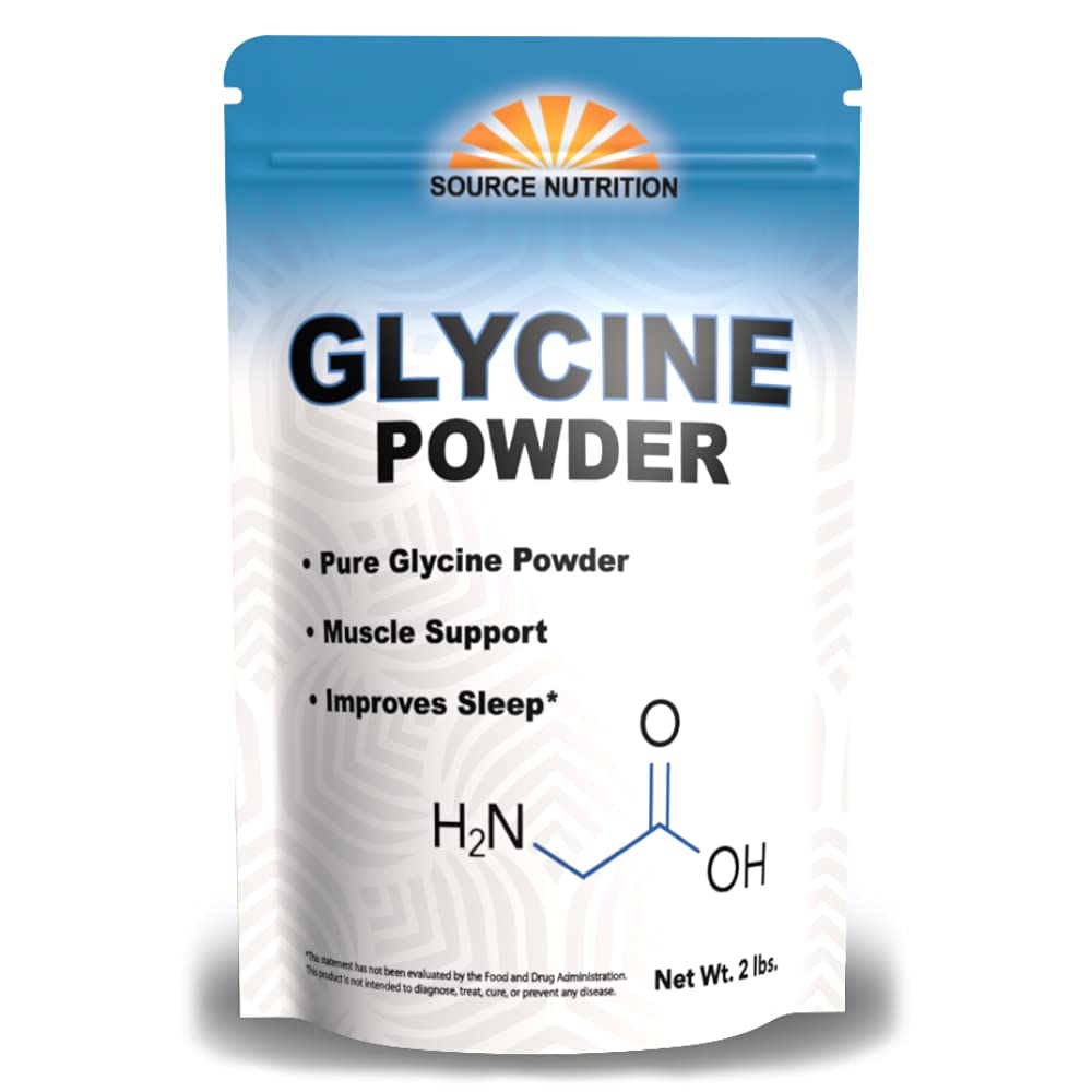 Glycine Powder (2 lbs) - Promotes Restful Sleep, Muscle Energy and Strength, Memory and Cognition Support (Resealable Bag)