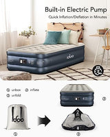 iDOO Luxury Twin Air Mattress with Built in Pump, 18" Raised Comfort Blow up Mattress, Inflatable Mattress for Guests & Home, Air Bed, colchon inflable, Upgraded Four Chamber Technical Airbed