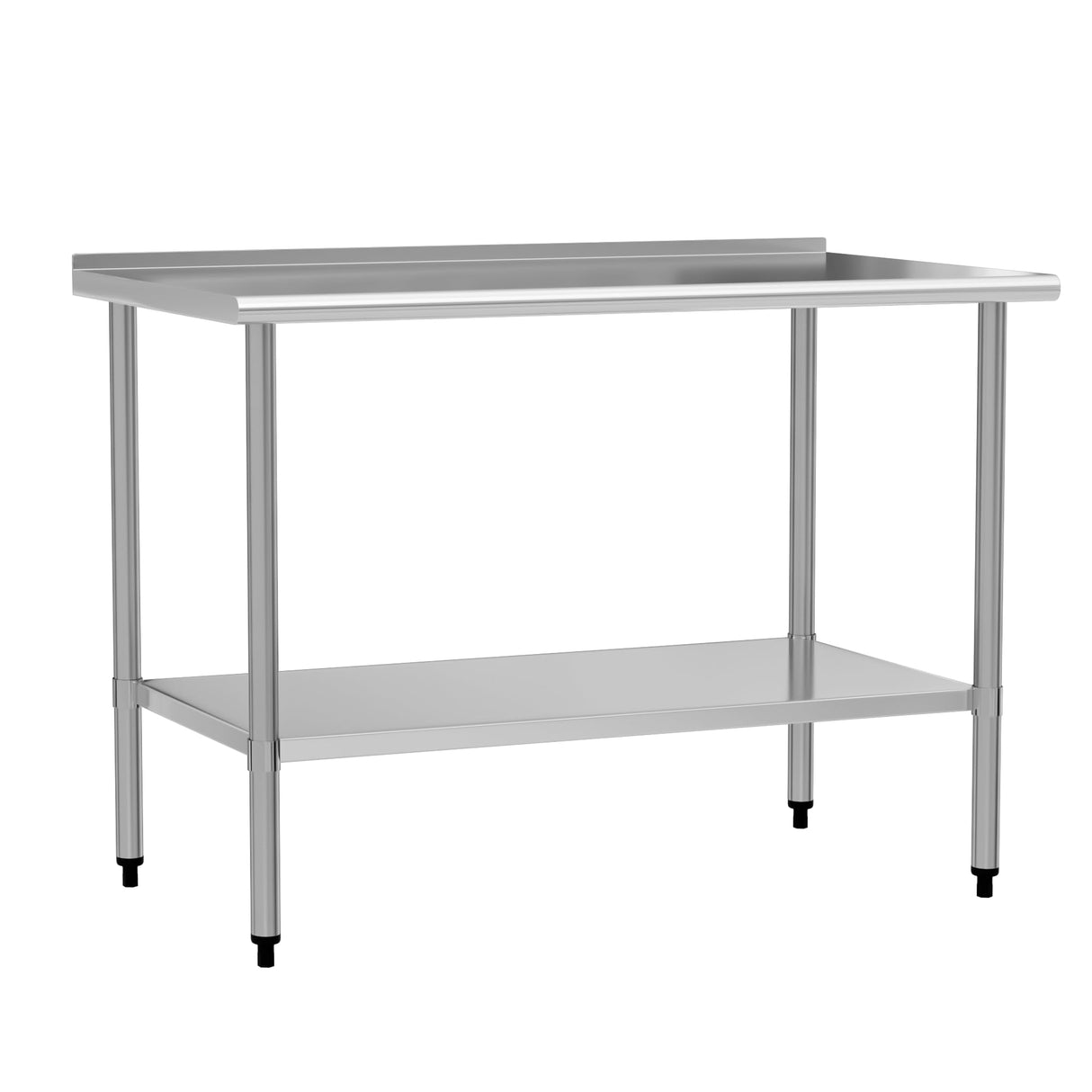 Chingoo Stainless Steel Work Table 30x60 Inch with Adjustable Undershelf & Backsplash, Heavy-Duty Prep Table for Commercial Kitchen, Restaurant, Garage, Outdoor