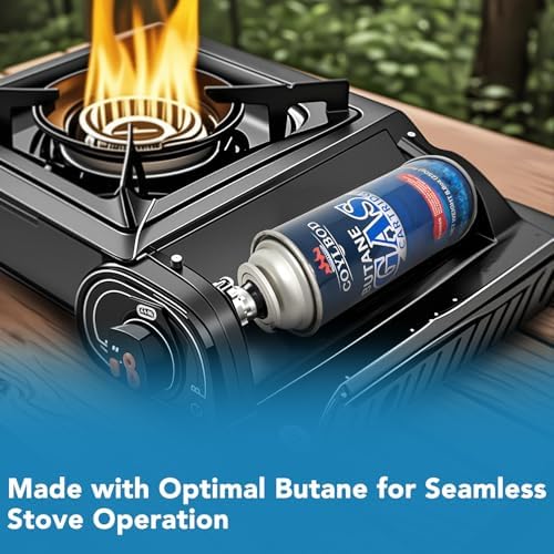 Butane Gas, Butane Fuel Canister, 99.99% Pure Butane Canister with Explosion Proof - RVR System, Butane Fuel for Camping Stove, Kitchen Torch Head (3 Can)