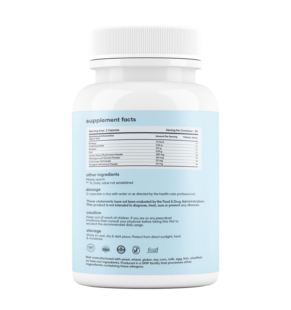 Mars Cognitive Support & Muscle Wellness Alizenol Capsules | Supports Focus, Clarity & Recovery | 60 Capsules - Pack of 1