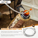 Aupoko Camping Gas Stove Extension Hose 1m, Camping Fuel Canister Valve Tube Pipe Hiking Stove Butane Gas Adapter Convert Connector (1 Meter Flat Gas Tank Extension Tube)