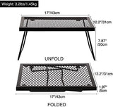REDCAMP Folding Campfire Grill Heavy Duty Steel Grate, Portable Camp Fire Cooking Racks for Over Fire Pit