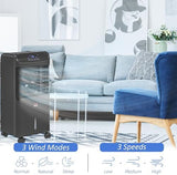 HOMCOM 32" Evaporative Air Cooler, 60° Oscillating, 3-In-1 Ice Cooling Fan, Portable Swamp Cooler with Humidifier, Water Tank for Home Office, 3 Modes, 3 Speeds, 12H Timer, Remote, Black