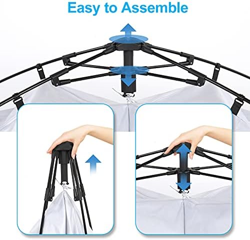 VINGLI 2 Room Shower Tent, 7.5 FT Instant Pop Up Shelter with Carrying Bag, Privacy Changing Room Tent,Perfect for Portable Toilet, Camping, Dressing, Outdoor Indoor, Easy Set Up