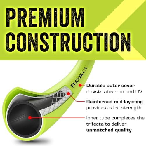 Flexzilla Garden Hose with SwivelGrip, 5/8 in. x 100 ft., Lightweight All-Weather Water Hose, Durable and Flexible, Leak-Free Connections