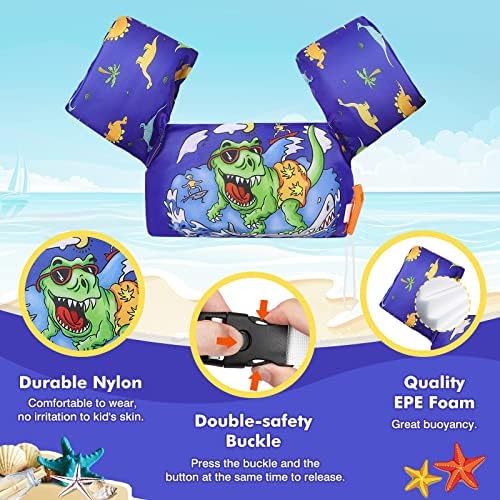 MoKo Toddler Swim Vest for Kids, 20-66 lbs, Arm Floaties with Adjustable Straps, Nylon Material, Swim Vest for Toddlers Learning to Swim