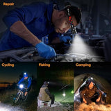 Rechargeable Headlamp Super Bright, Motion Sensor LED Head Lamp with 9 Modes, Zoomable Super Bright Headlamp for Adults 90° Adjustable, IPX7 Waterproof High Power Headlamps for Fishing Camping