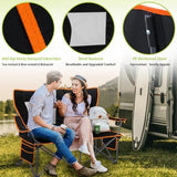 Camping Chairs Oversized Camping Chair Portable Lawn Chair Double Camping Chair for Adults Heavy Duty Folding Chair Support 700LBS with Big Side Organizer Pockets for Camping/Car Trunk/Beach/Campfires